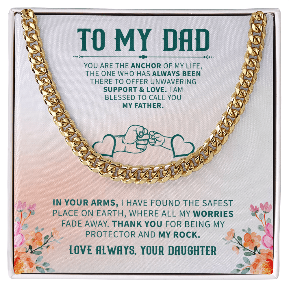 To My Dad Cuban Chain Necklace Christmas Gifts For Dad, Dad Birthday Gifts from Daughter, Best Dad Ever Gifts - Beauty Belliss